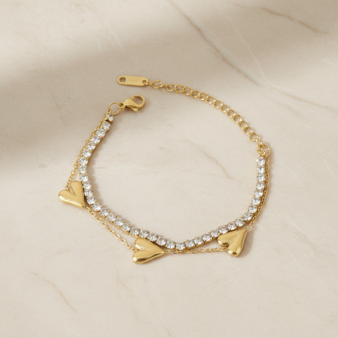 Layered Arrow Chain Bracelet — 18K gold-plated anti-tarnish jewellery by Veyra