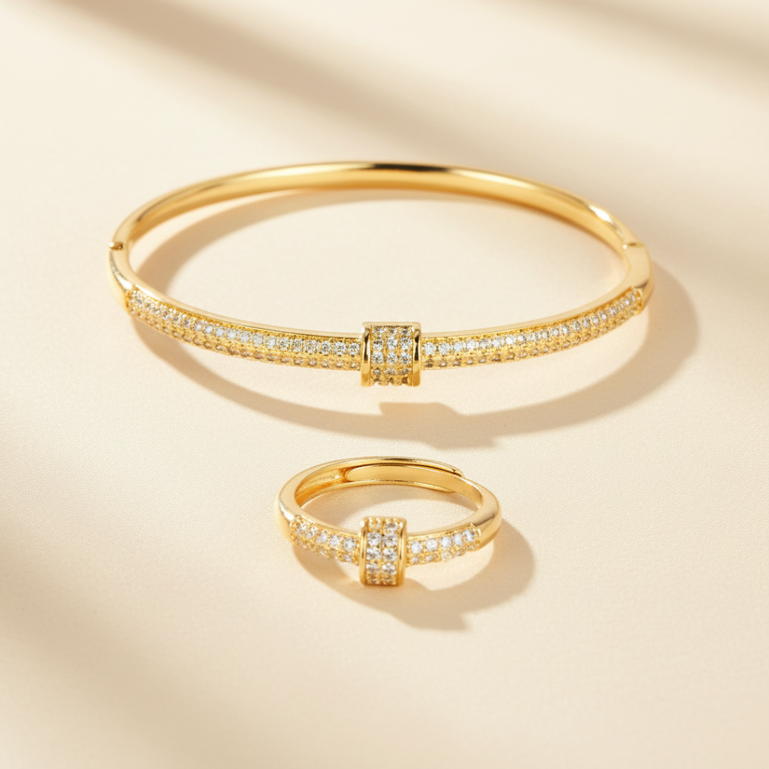 Timeless Duo Set — 18K gold-plated anti-tarnish jewellery by Veyra