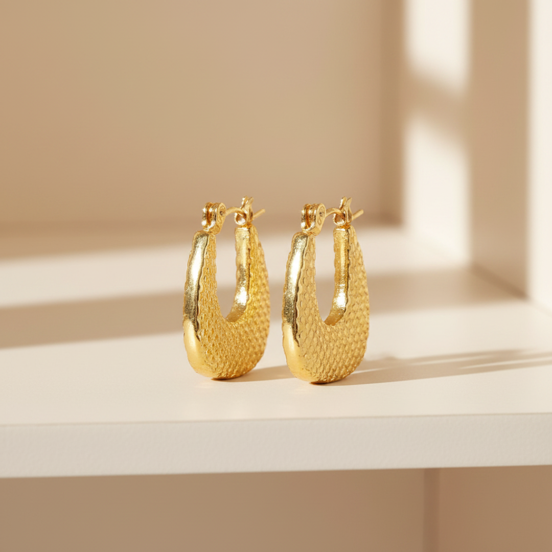 Confetti Earrings — 18K gold-plated anti-tarnish jewellery by Veyra, view 2
