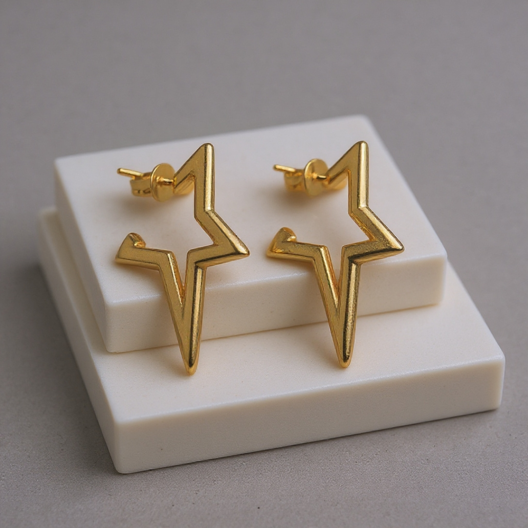 Look Up Earrings — 18K gold-plated anti-tarnish jewellery by Veyra, view 2