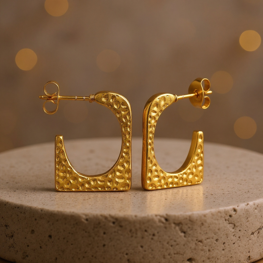 Luxe Link Earrings — 18K gold-plated anti-tarnish jewellery by Veyra
