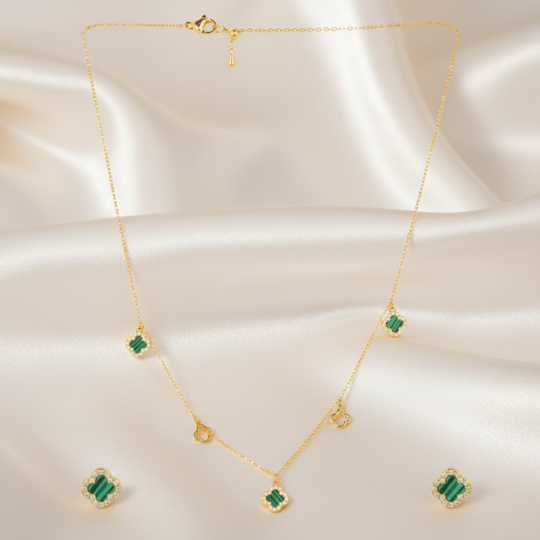 Floral Fantasy Set — 18K gold-plated anti-tarnish jewellery by Veyra