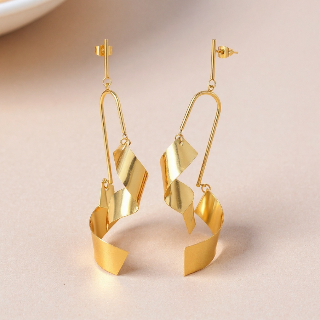 Orbit Hoop Earrings — 18K gold-plated anti-tarnish jewellery by Veyra, view 2