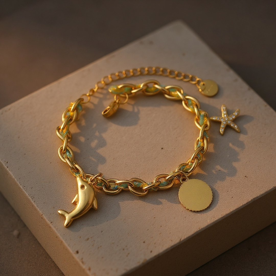 Daisy Chain Bracelet — 18K gold-plated anti-tarnish jewellery by Veyra