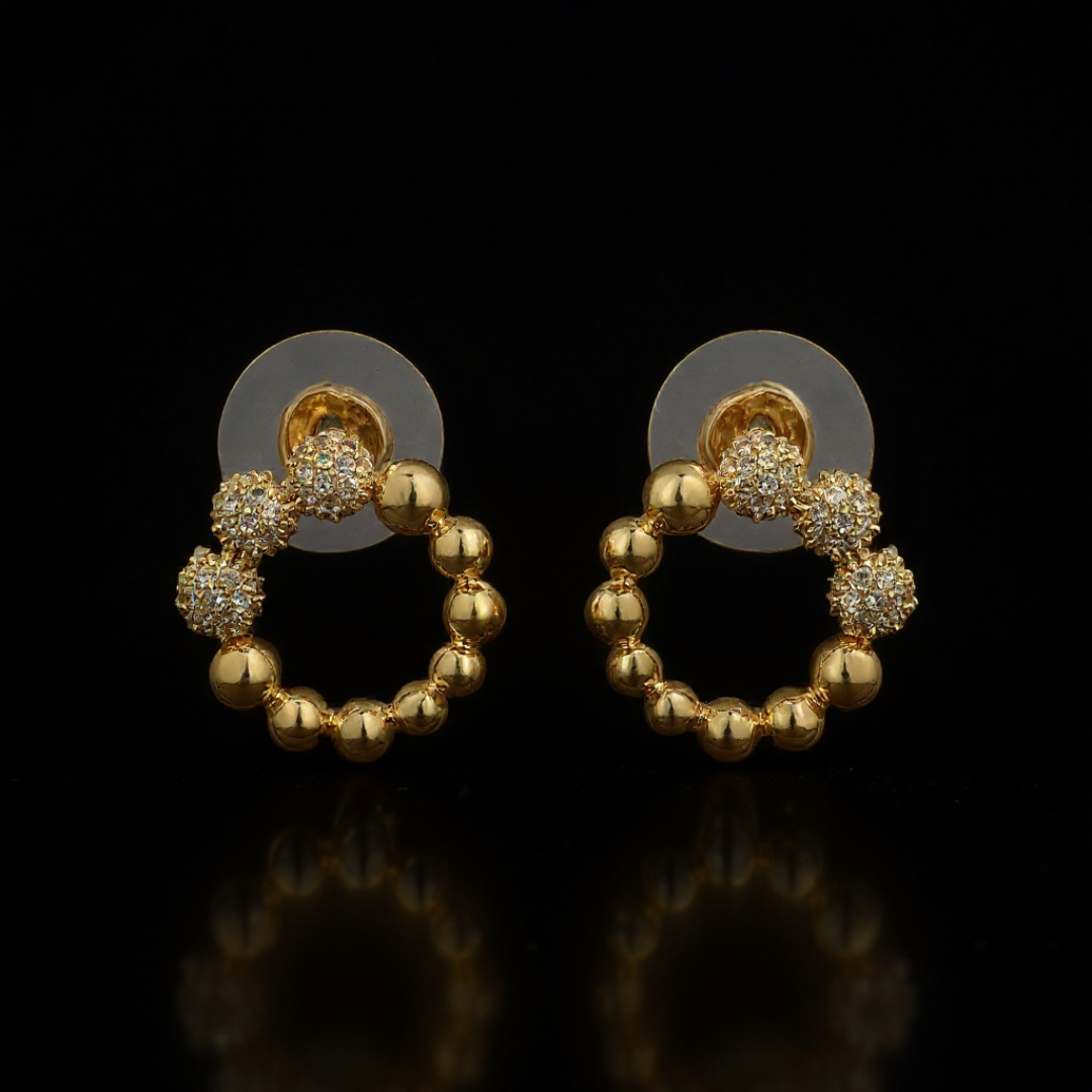 Free Fall Earrings — 18K gold-plated anti-tarnish jewellery by Veyra, view 2