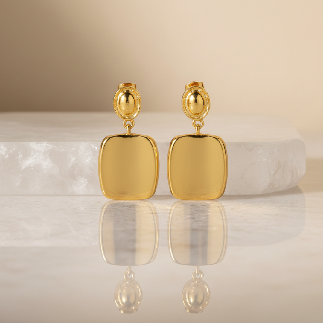 Shine On Earrings — 18K gold-plated anti-tarnish jewellery by Veyra, view 2