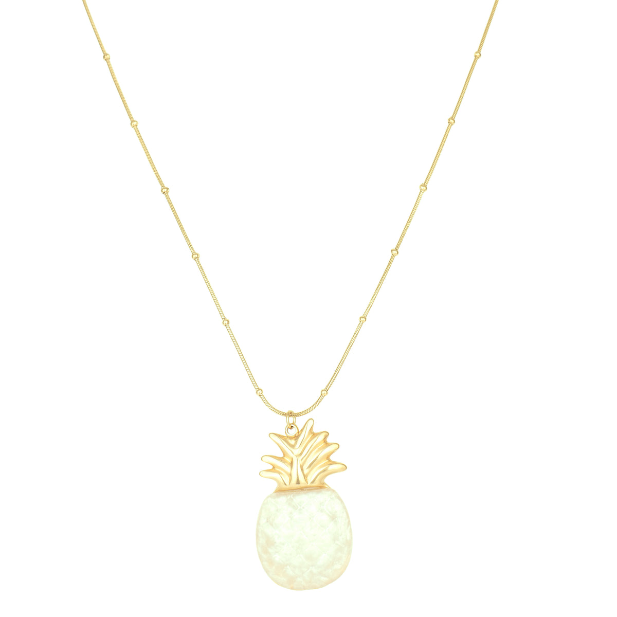 Pineapple Pendant Chain — 18K gold-plated anti-tarnish jewellery by Veyra, view 2