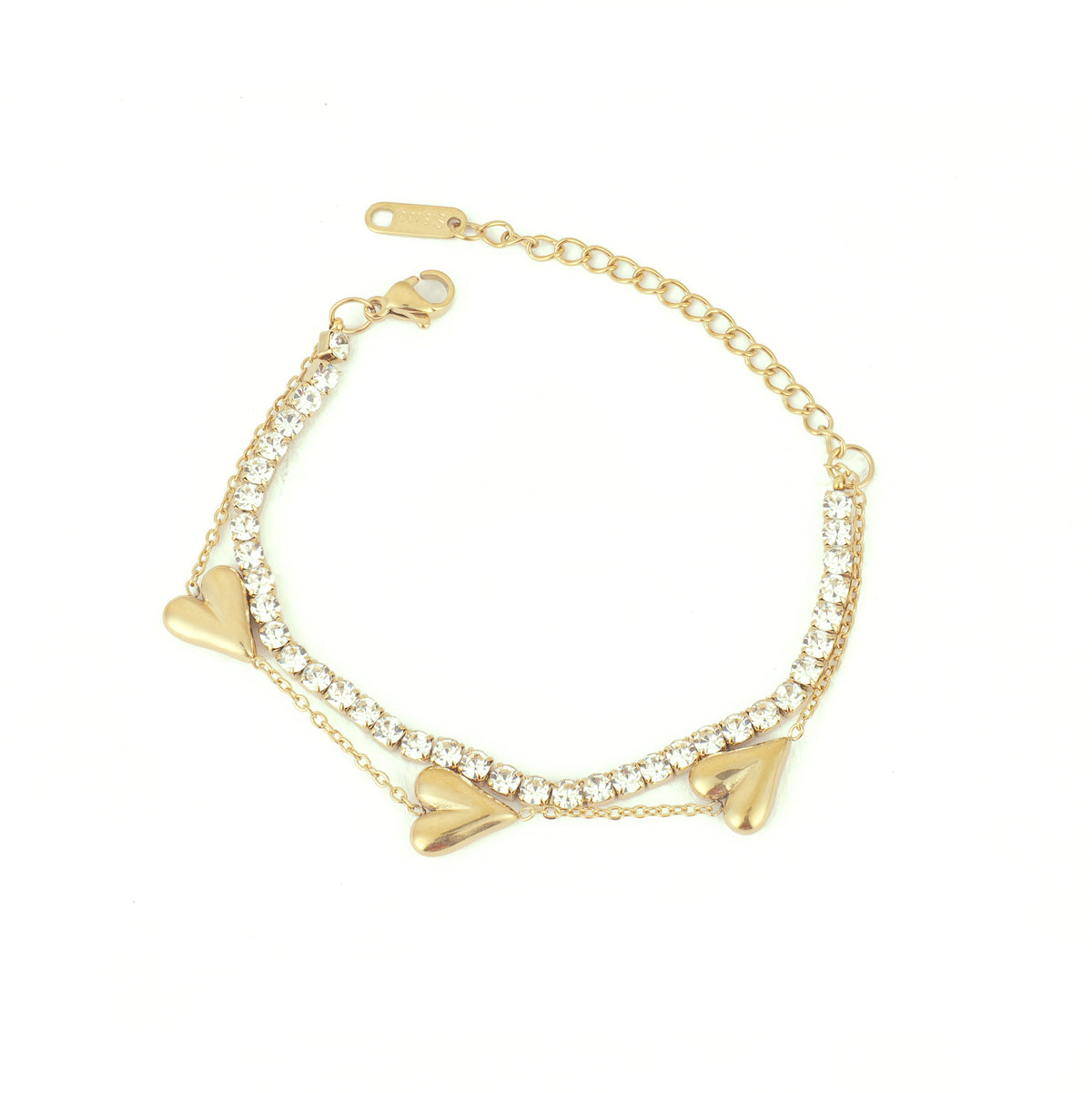 Layered Arrow Chain Bracelet — 18K gold-plated anti-tarnish jewellery by Veyra, view 2