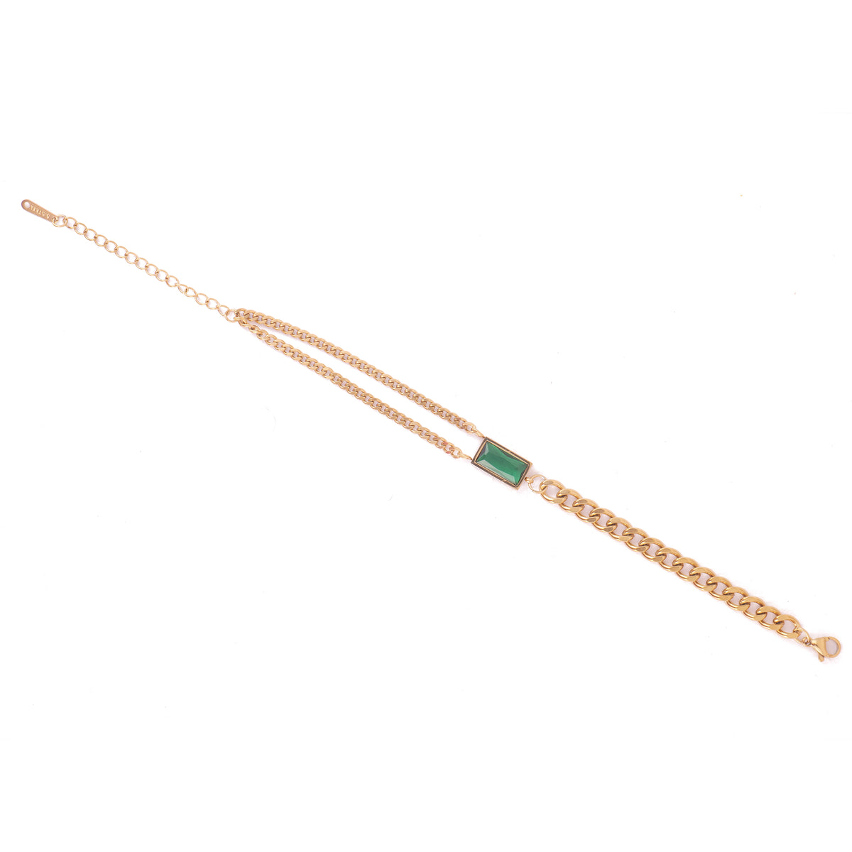 Green Flag Bracelet — 18K gold-plated anti-tarnish jewellery by Veyra, view 2